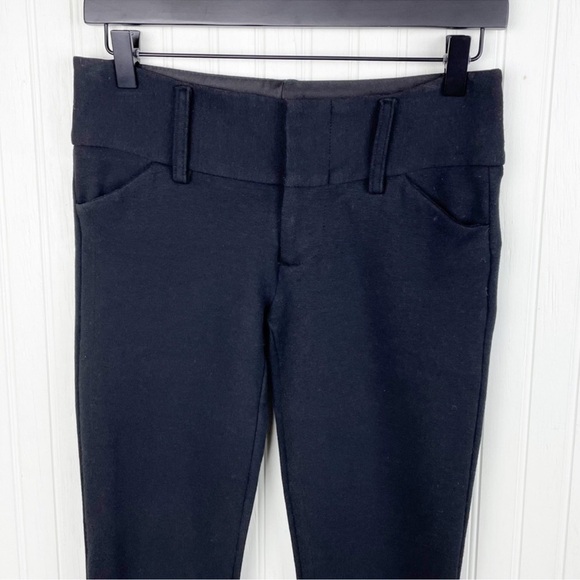 Alice + Olivia Wide Waistband Black Pants Stretch Soft Knit Size 2 - Picture 4 of 8